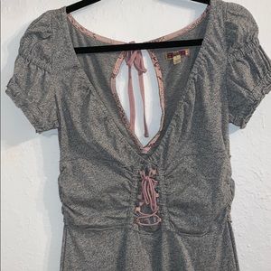Free People - Pink and Gray Mini Dress - Size S